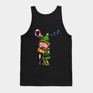 Sleeping Christmas Elf Guard Tank Top